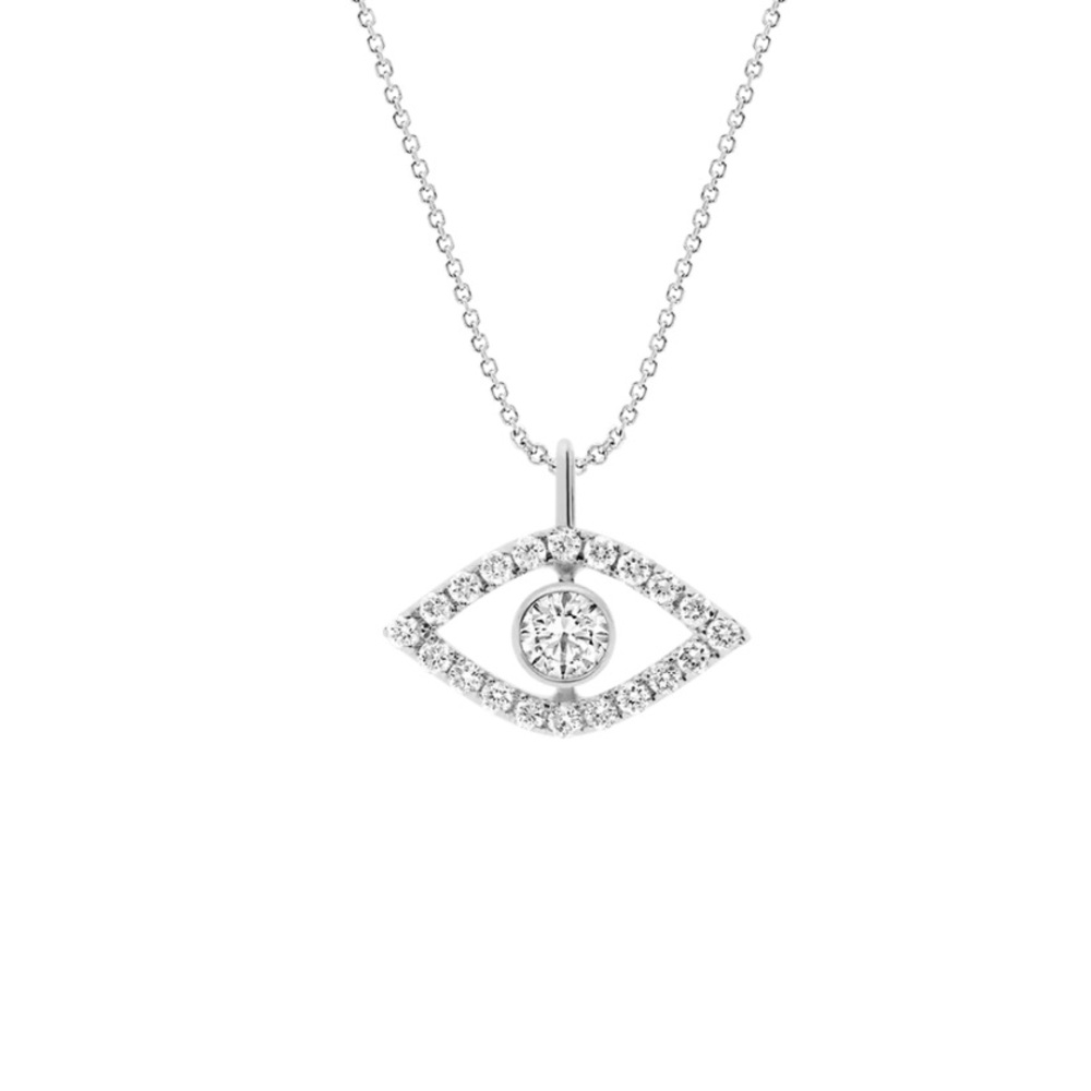 IDYL JEWELRY LAILA PENDANT ADD-On CHARM WHITE GOLD + SOLID GOLD CHAIN NECKLACE